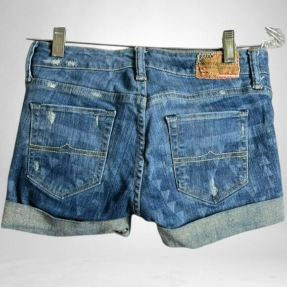 Denim & Supply Ralph Lauren Womens Jean Denim Shorts Tribal Pattern Size 27/34 - Picture 2 of 7
